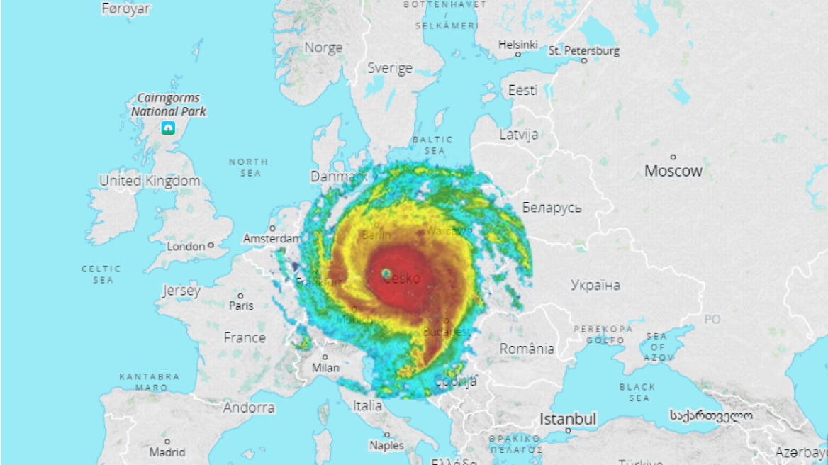 Συγκλονιστικό! Ο τυφώνας Ίρμα είναι μεγαλύτερος από την Ελλάδα και την Ιταλία μαζί